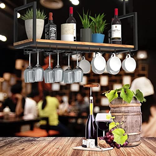 Suuim Ceiling Wine Glass Rack - Heavy Duty Metal Display Stand