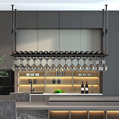 IOCCIOBB Wall-Mounted Wine Rack Holder Black 60x30cm 1