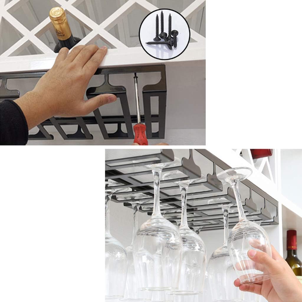 Wine Glass Rack 4 Rows 1cm High Quality Iron Black