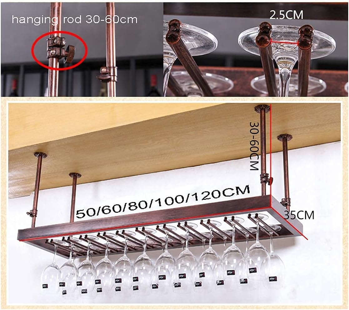Ceiling Wine Racks Hanging Glass Holder for Kitchen Bar and Home