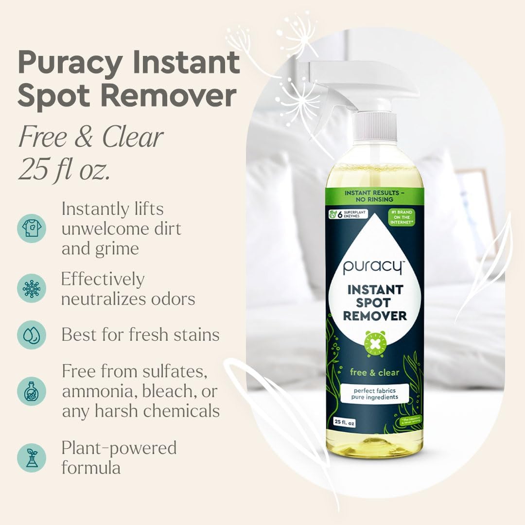 Puracy 25oz Instant Stain Remover - Car Carpet Cleaner