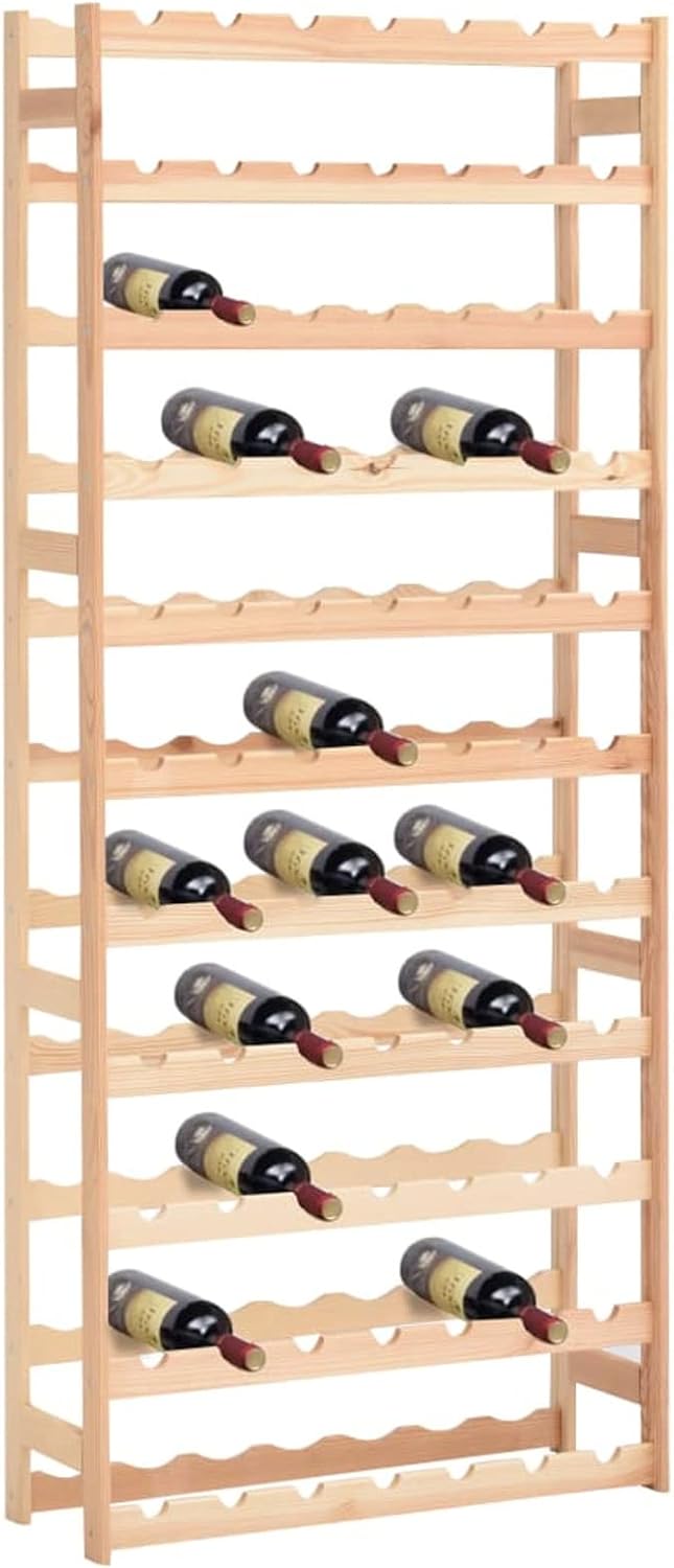77-Bottle Freestanding Wine Rack in Beige
