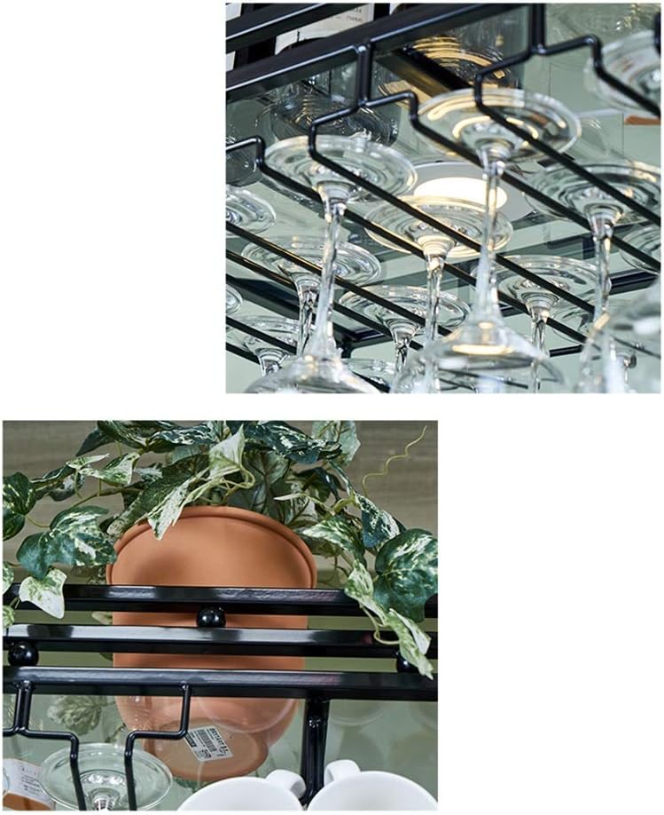 Metal Wine Rack with Glass Holder - Adjustable Upside Down Storage