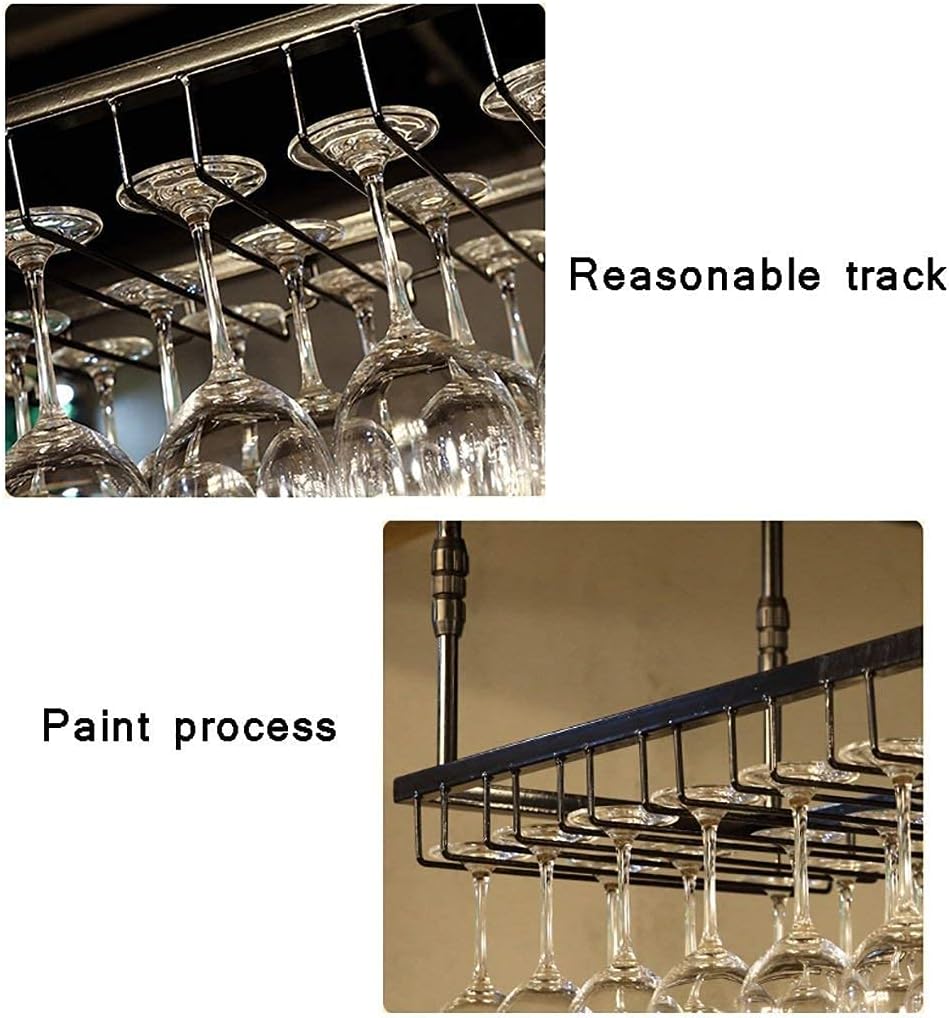 QHCS Wall-Mounted Wine Rack 90cm Iron Storage Shelf