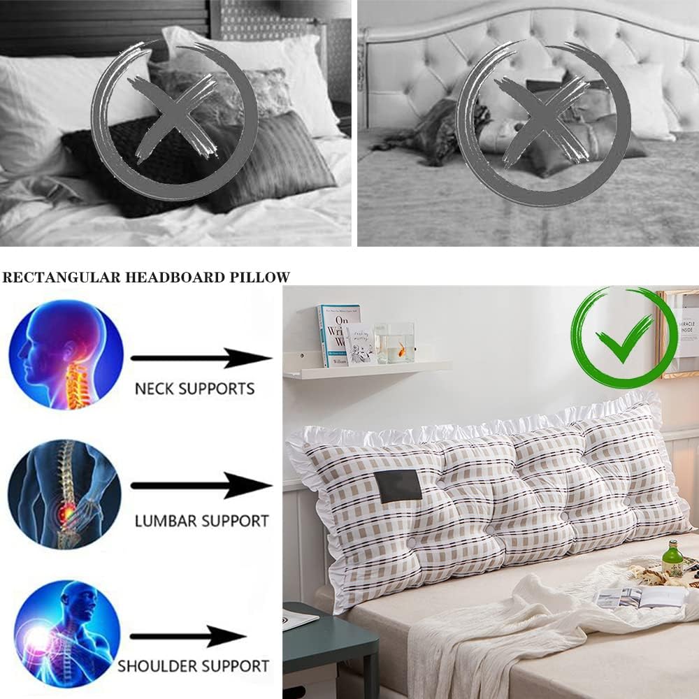 ZZYK Extra-Large Silk Reading Pillow with Removable Cover