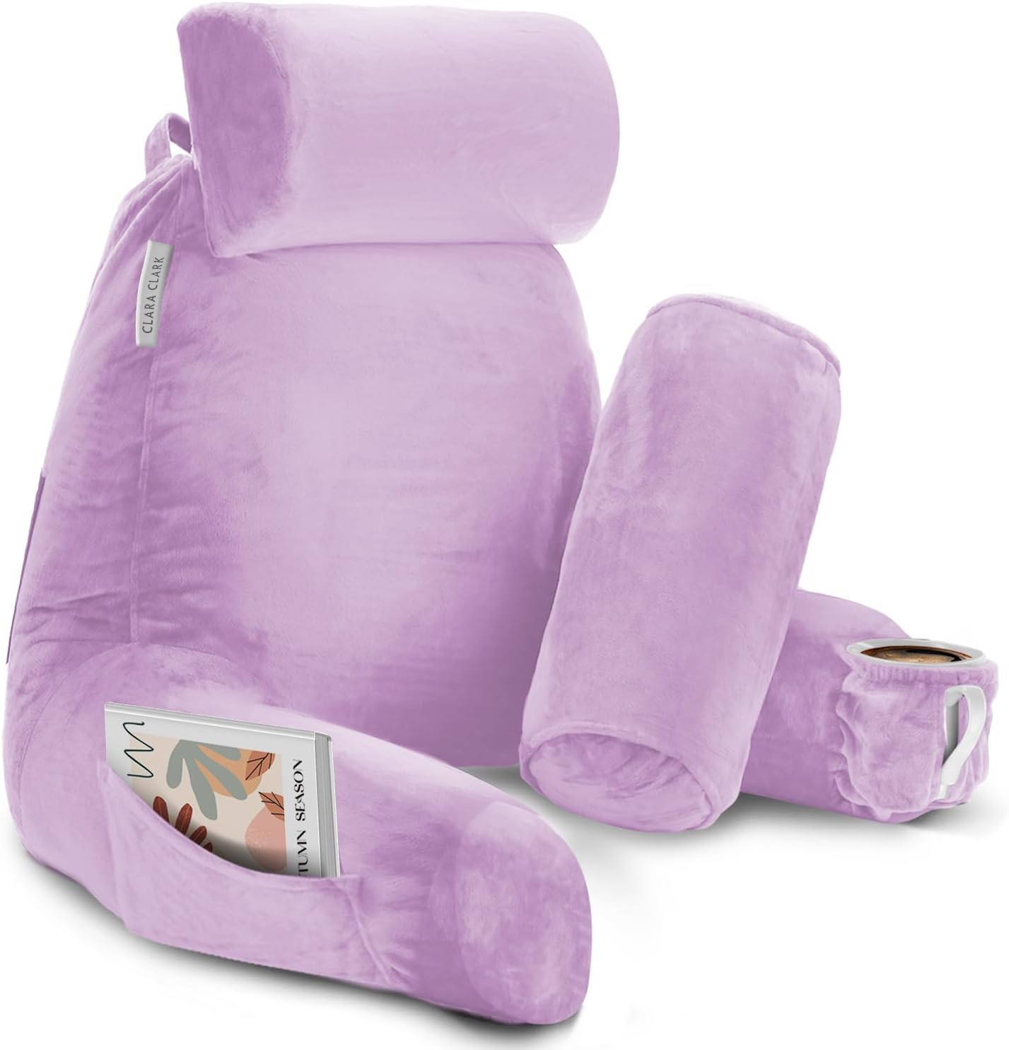 Clara Clark Reading Pillow with Memory Foam and 2 Support Pillows
