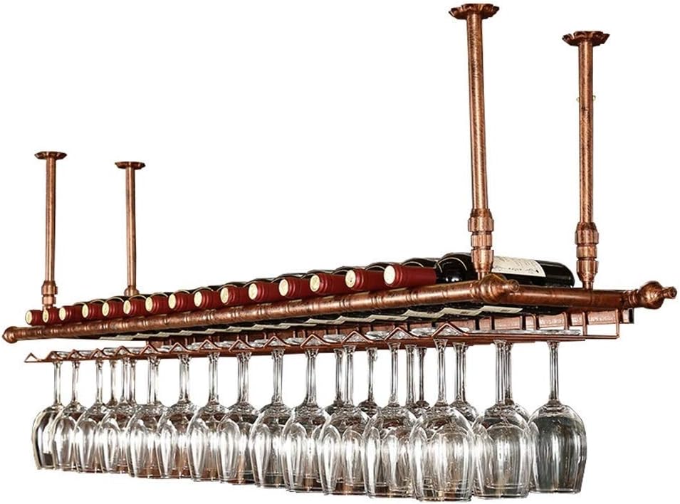 Adjustable Ceiling Mounted Wine Glass Rack - 12030cm Metal Iron