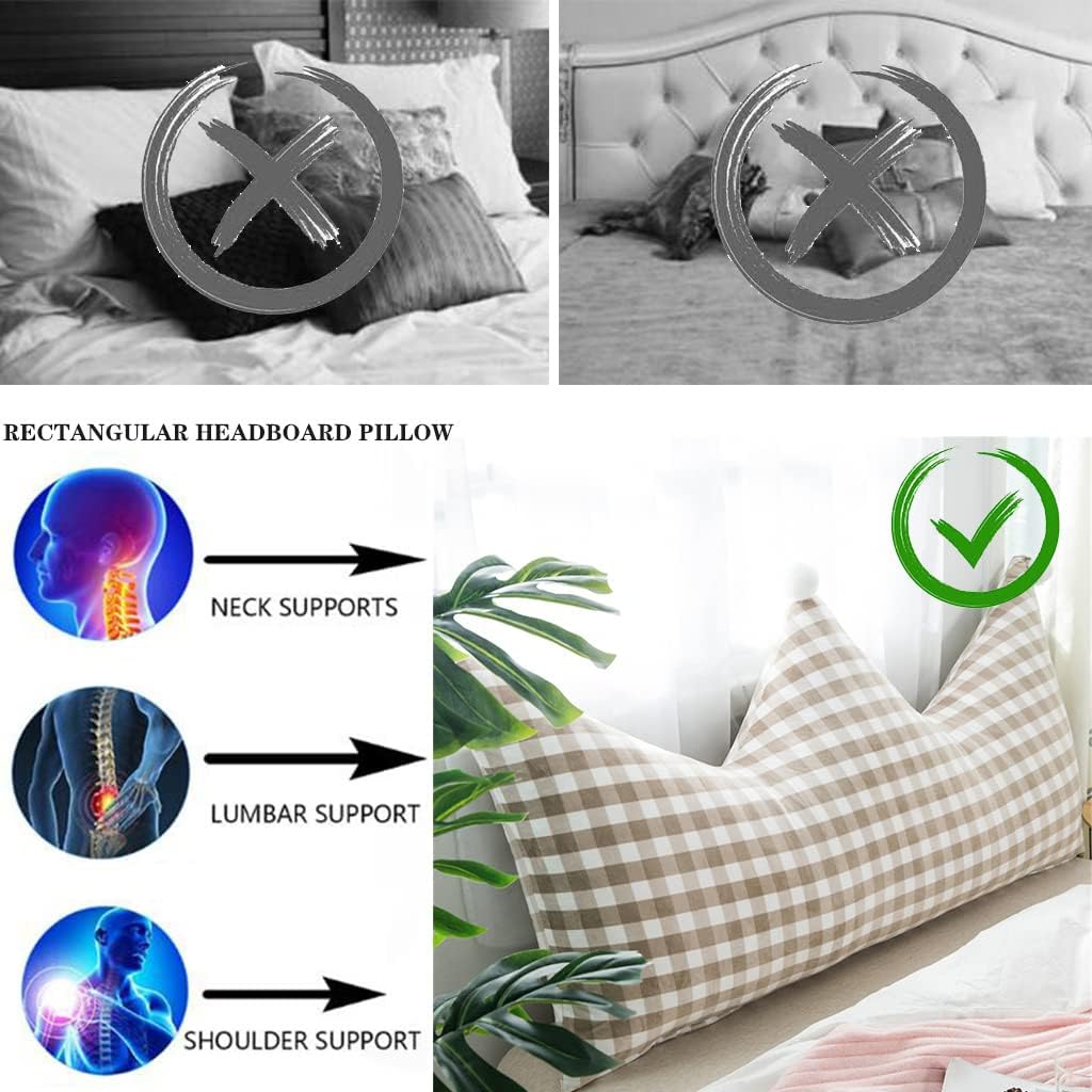 ZZYK Velvet Headboard Pillow 47 Extra Large