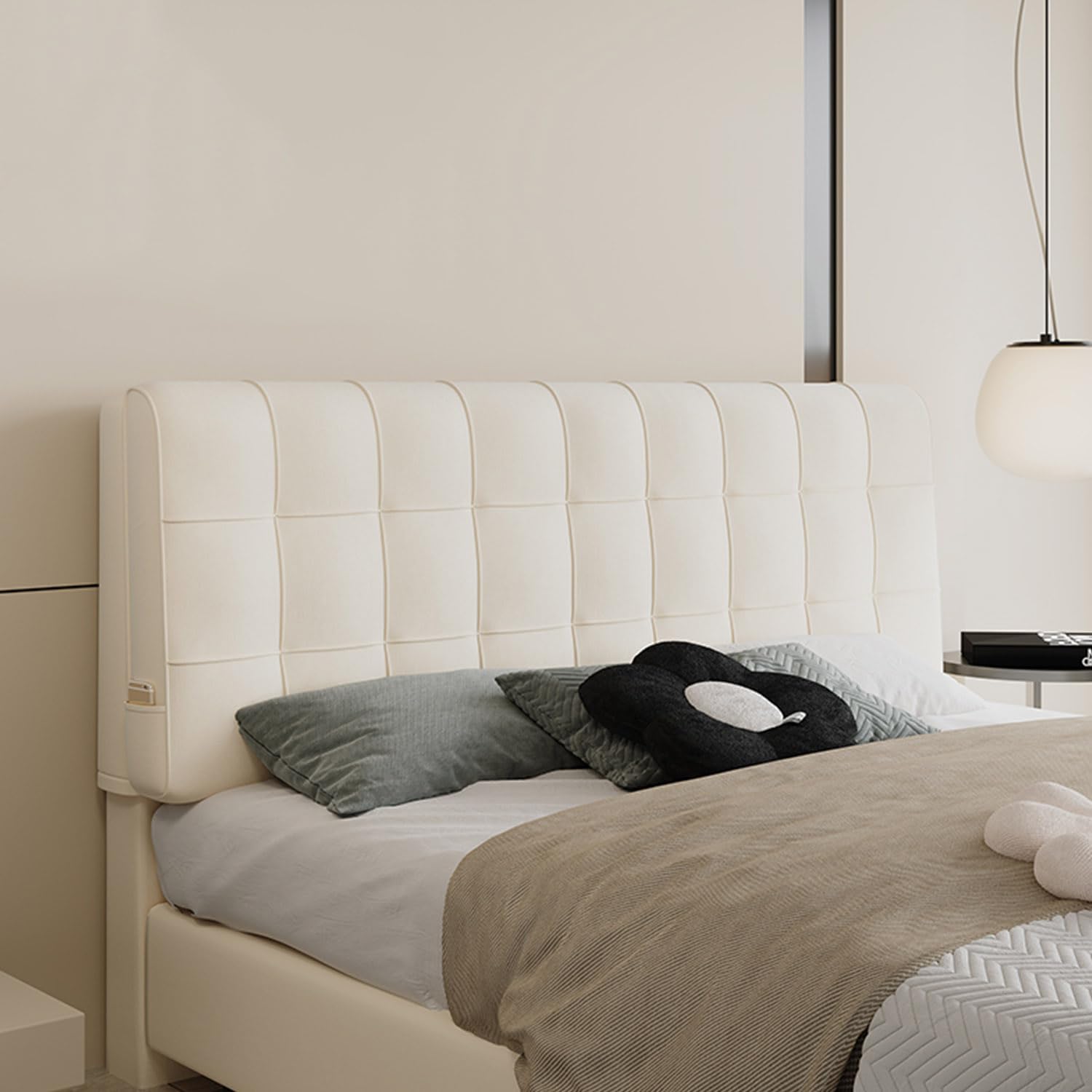 ZZYK Tufted Button Headboard Large Bolster Cushion for Pregnancy