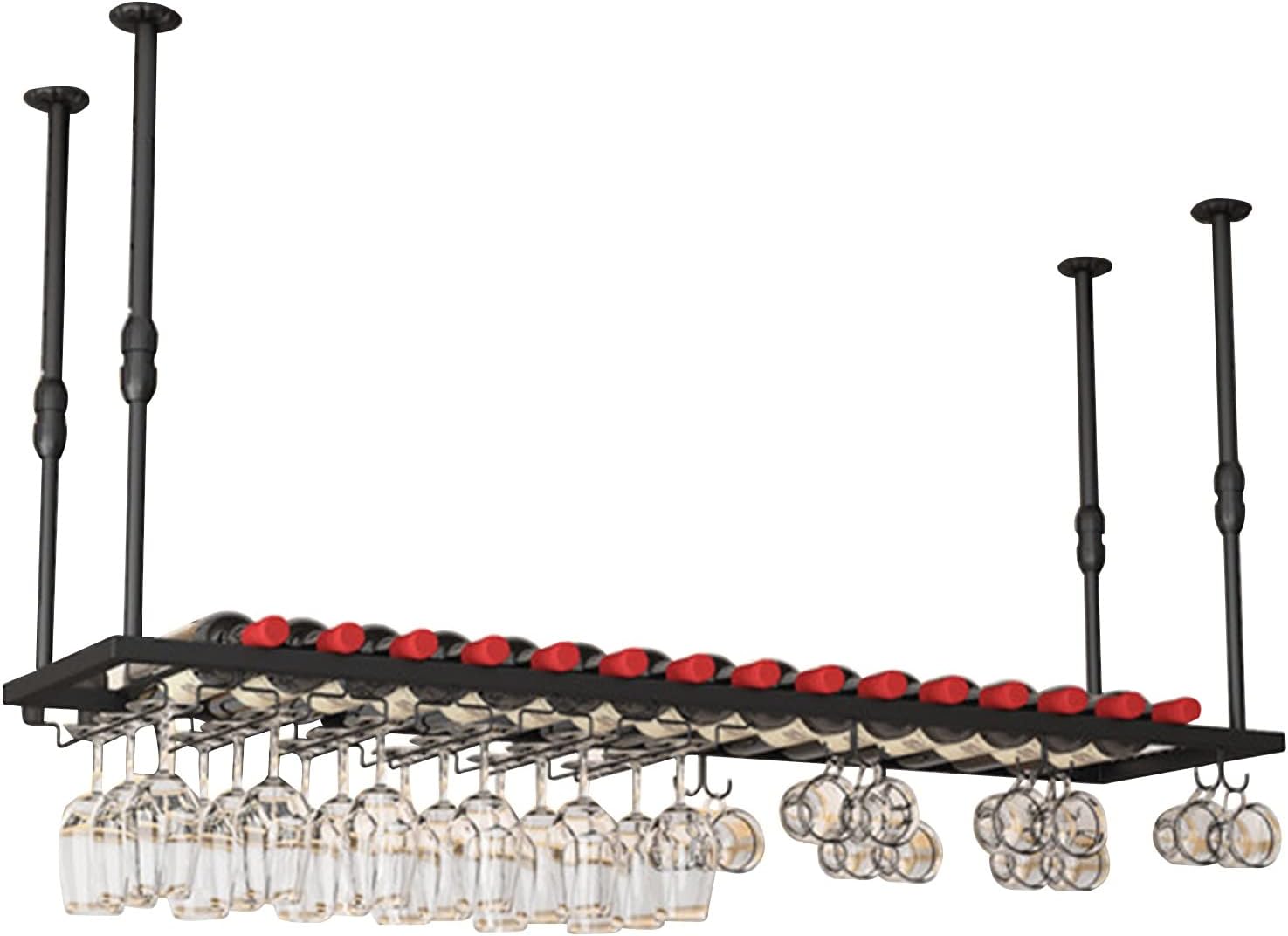Suuim Metal Wine Glass Holder Cabinet Organizer