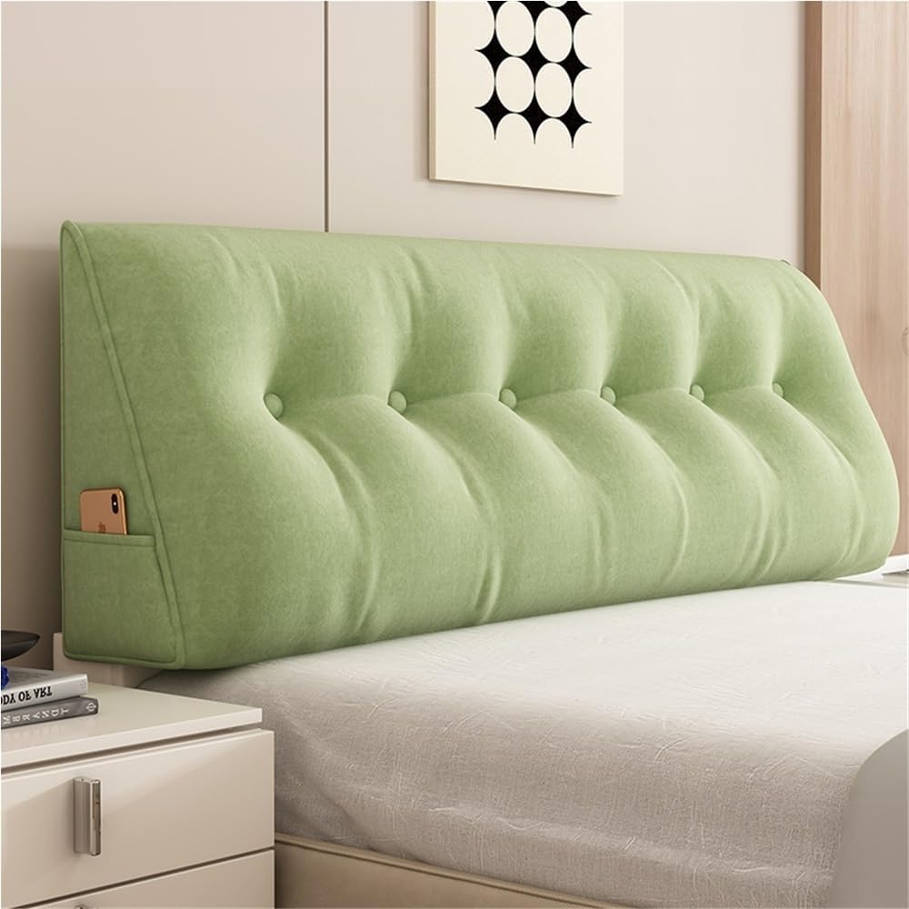 Triangle Wedge Headboard Pillow with Side Pockets - Black 394in