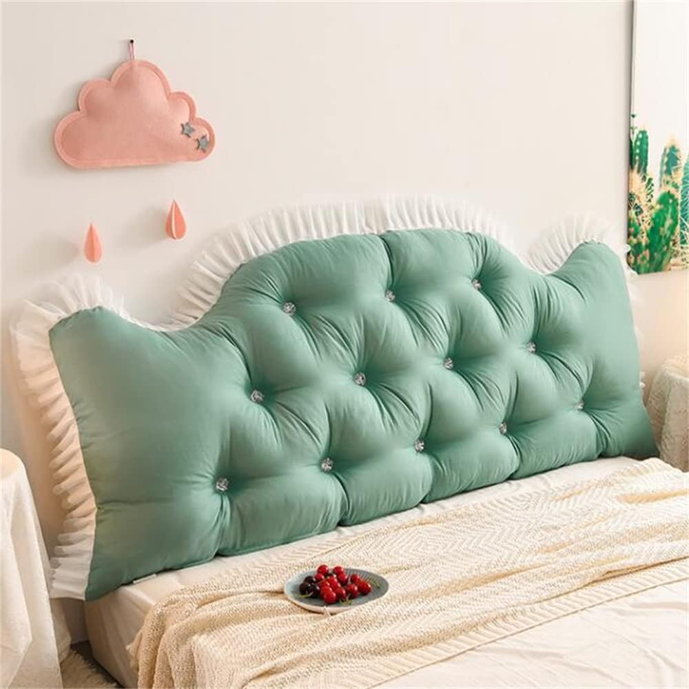 ZZYK Headboard Pillow Fleece Removable Reading Support Wedge Pillow Green 59150cm