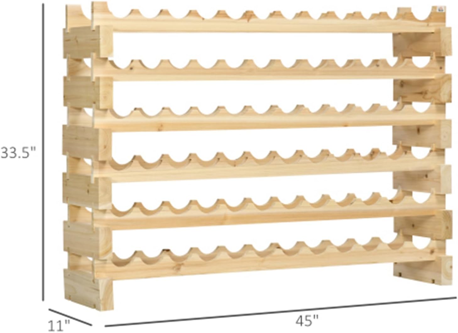 Stackable Wine Rack with 72-Bottle Capacity