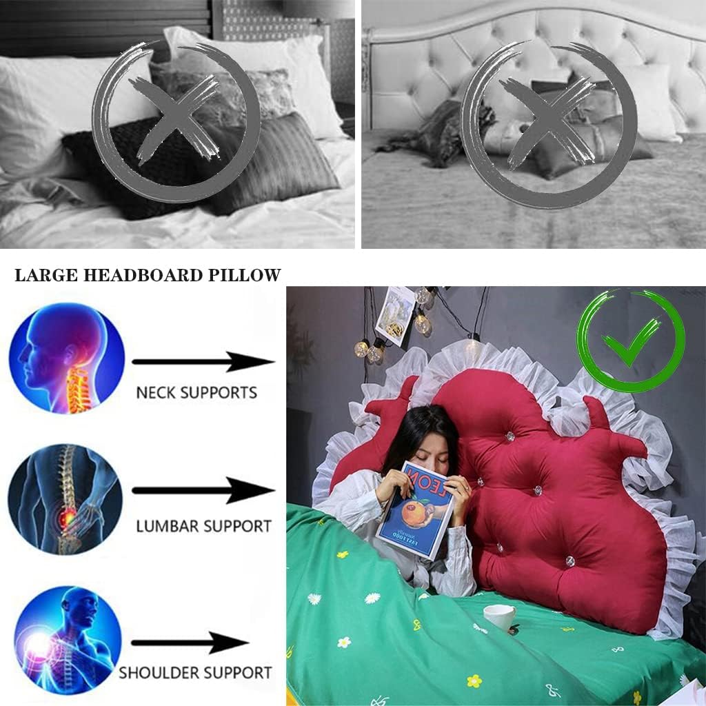 ZZYK Washed Cotton Reading Pillow for King Tatami Bed