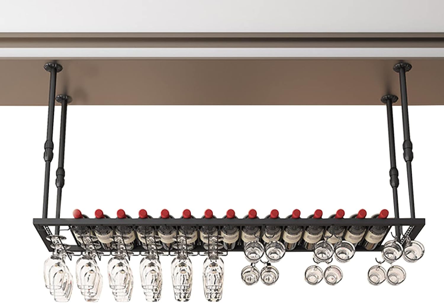 Suuim Metal Wine Glass Rack Under Cabinet