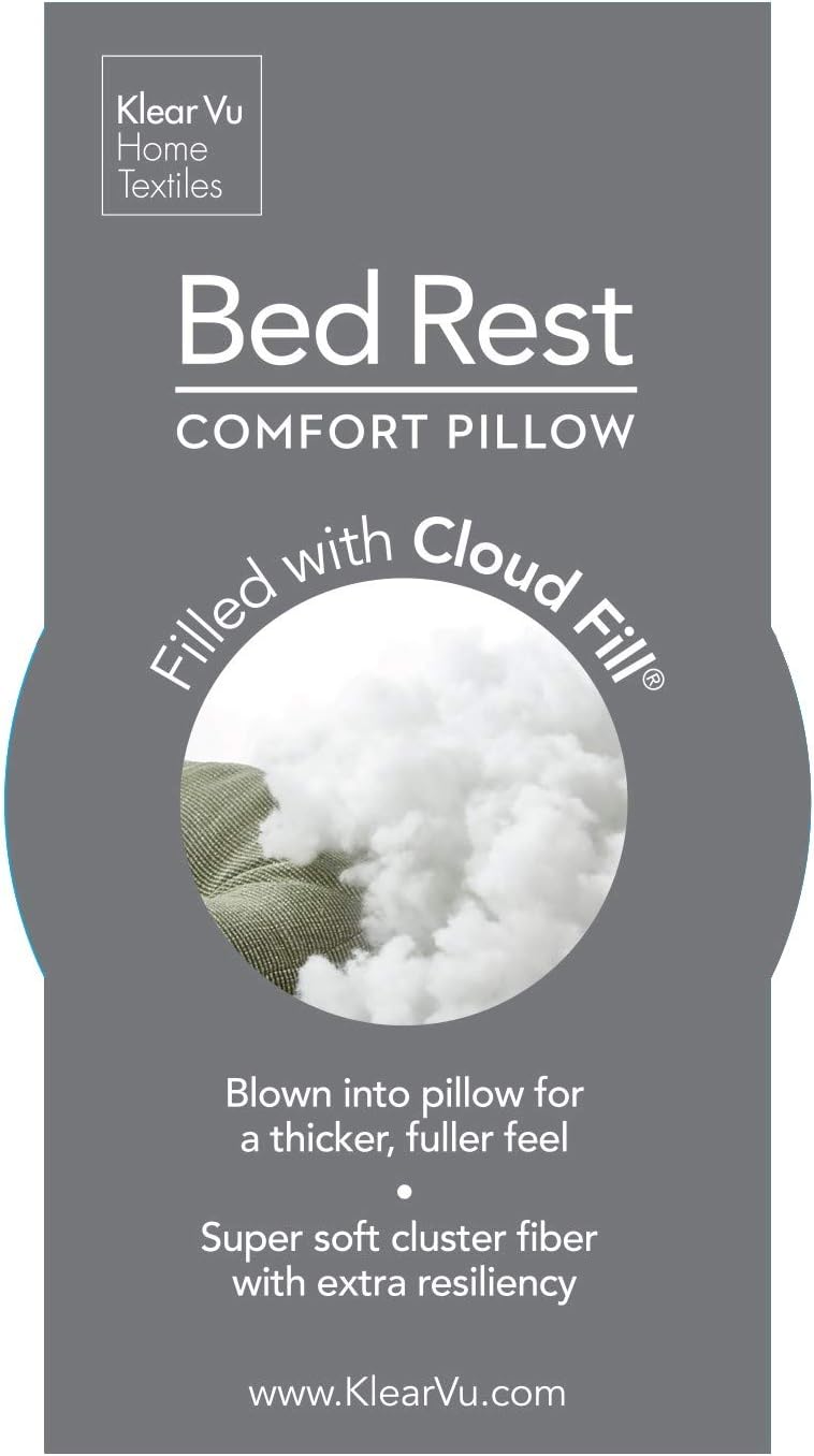 Klear Vu Shaggy Bed Rest Back Support Pillow - Large 30x21 Gray
