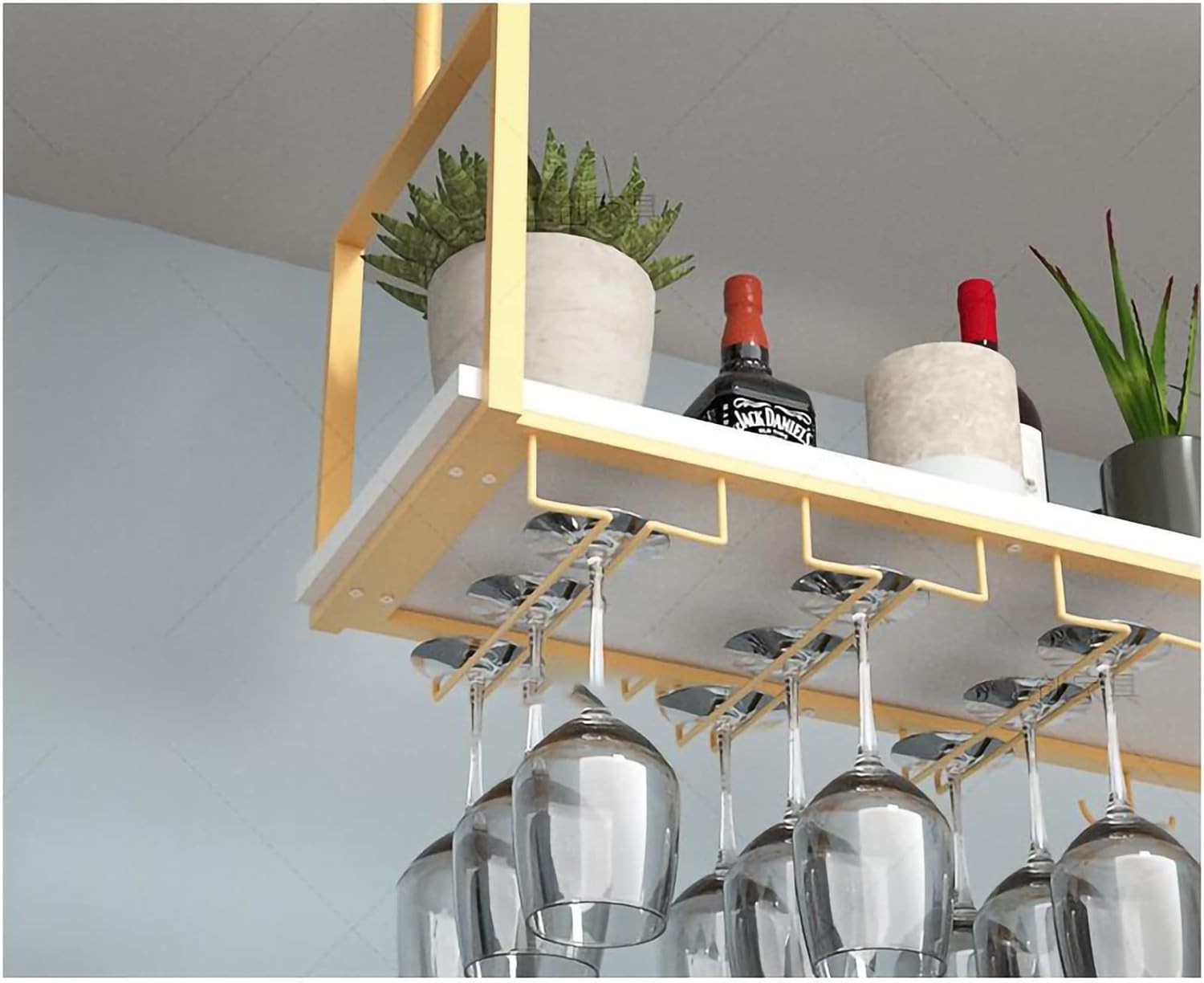 KOHARA Wall-Mounted Wine Rack with Iron Brackets