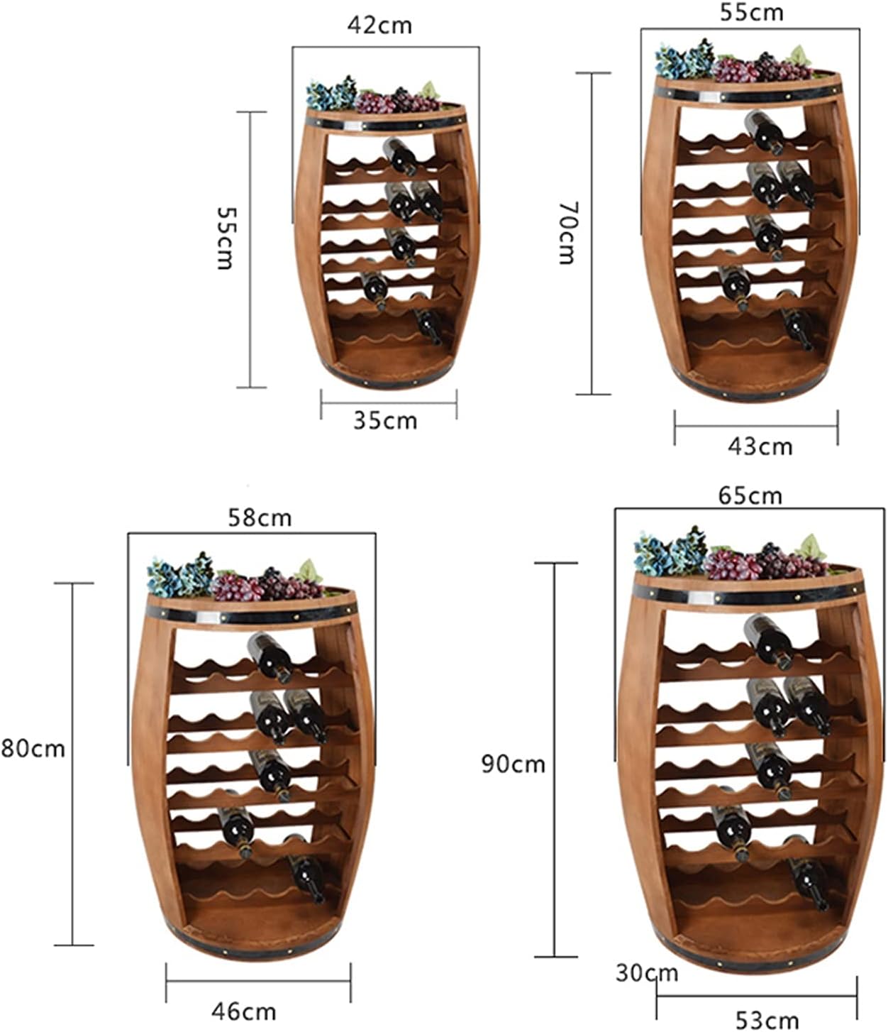 TOMYEUS Large Freestanding Wooden Wine Cabinet