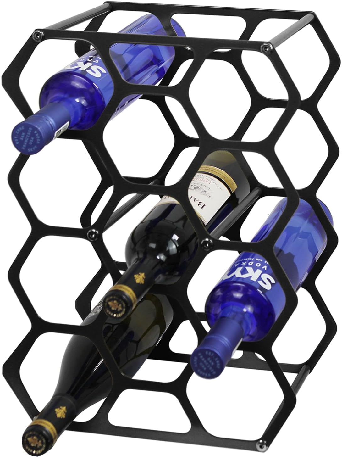 AT-VALY 14-Bottle Tabletop Wine Rack Black