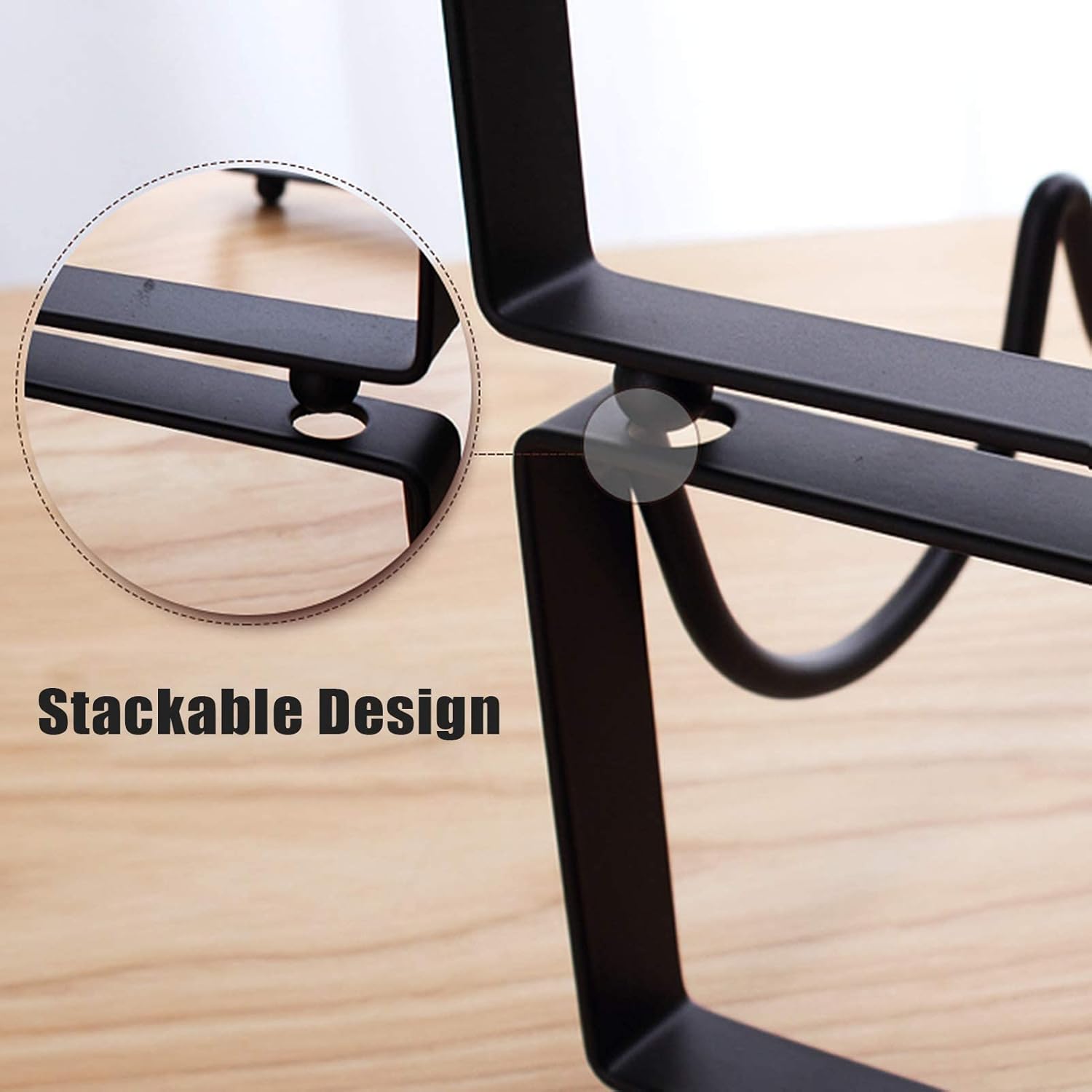 2 Tier Metal Wine Rack for 8 Bottles - Black