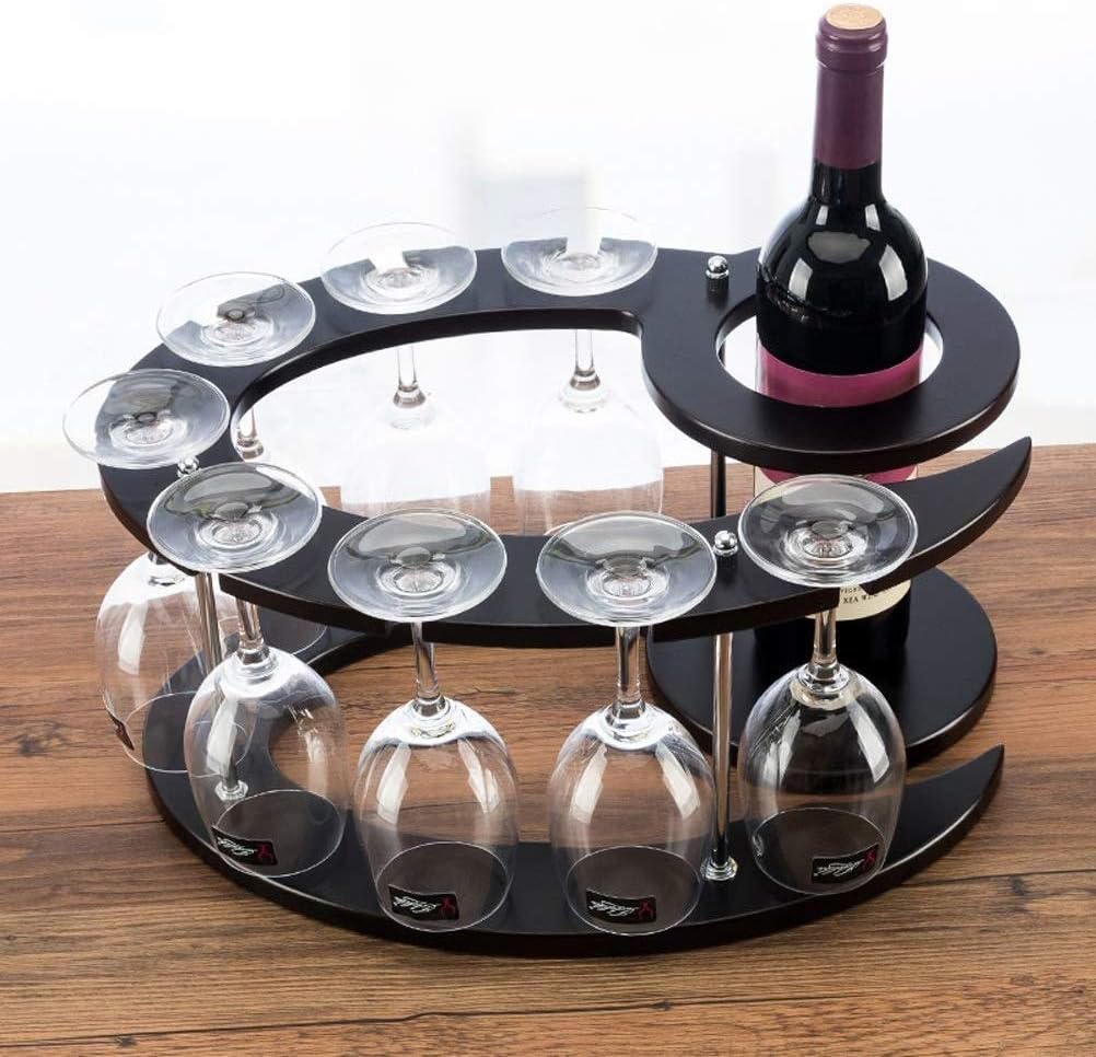 HASMI Round Wine Rack for Home Kitchen Countertop Storage