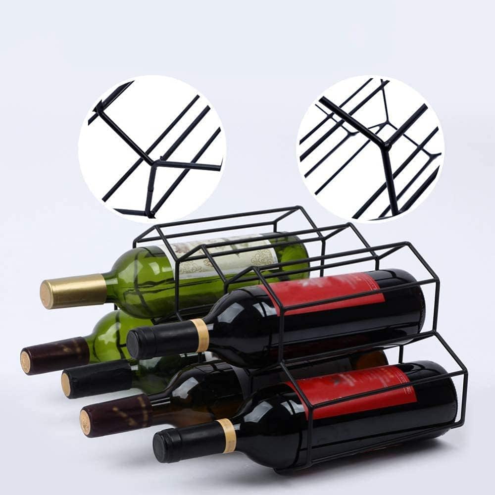 YRHH Geometric Brushed Metal Wine Rack