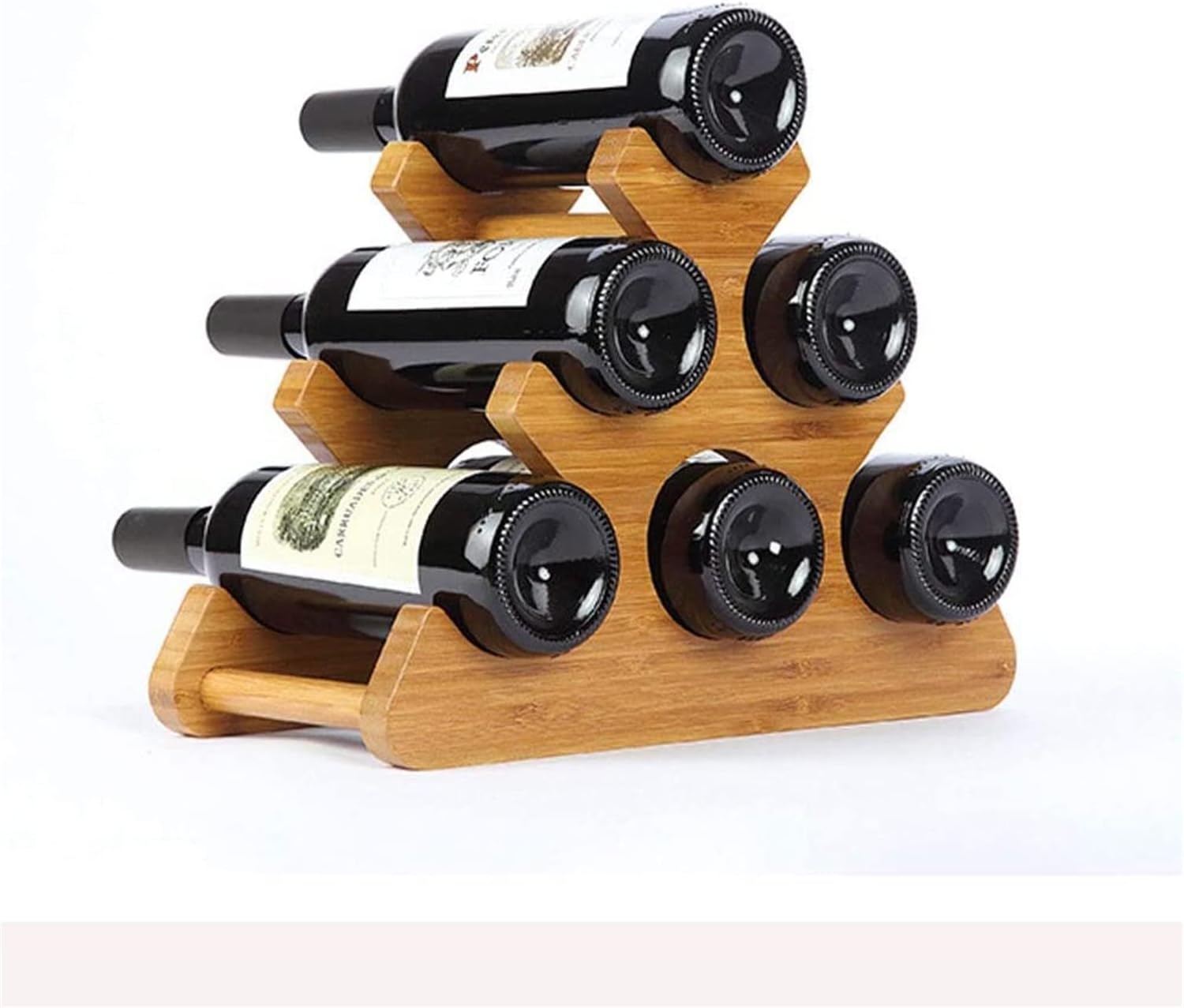 ALDEPO Freestanding Wine Rack with Bamboo Design