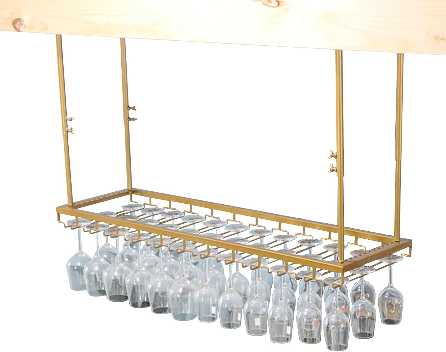Ceiling Wine Rack Holder Adjustable Iron Stemware Storage for Kitchen Bar