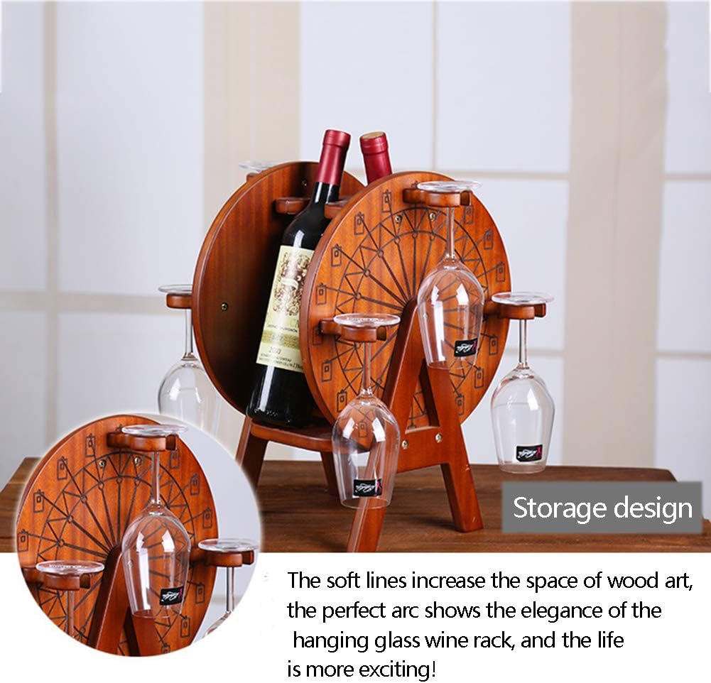 Ferris Wheel Wine Rack 6 Goblet Holder Home Decor