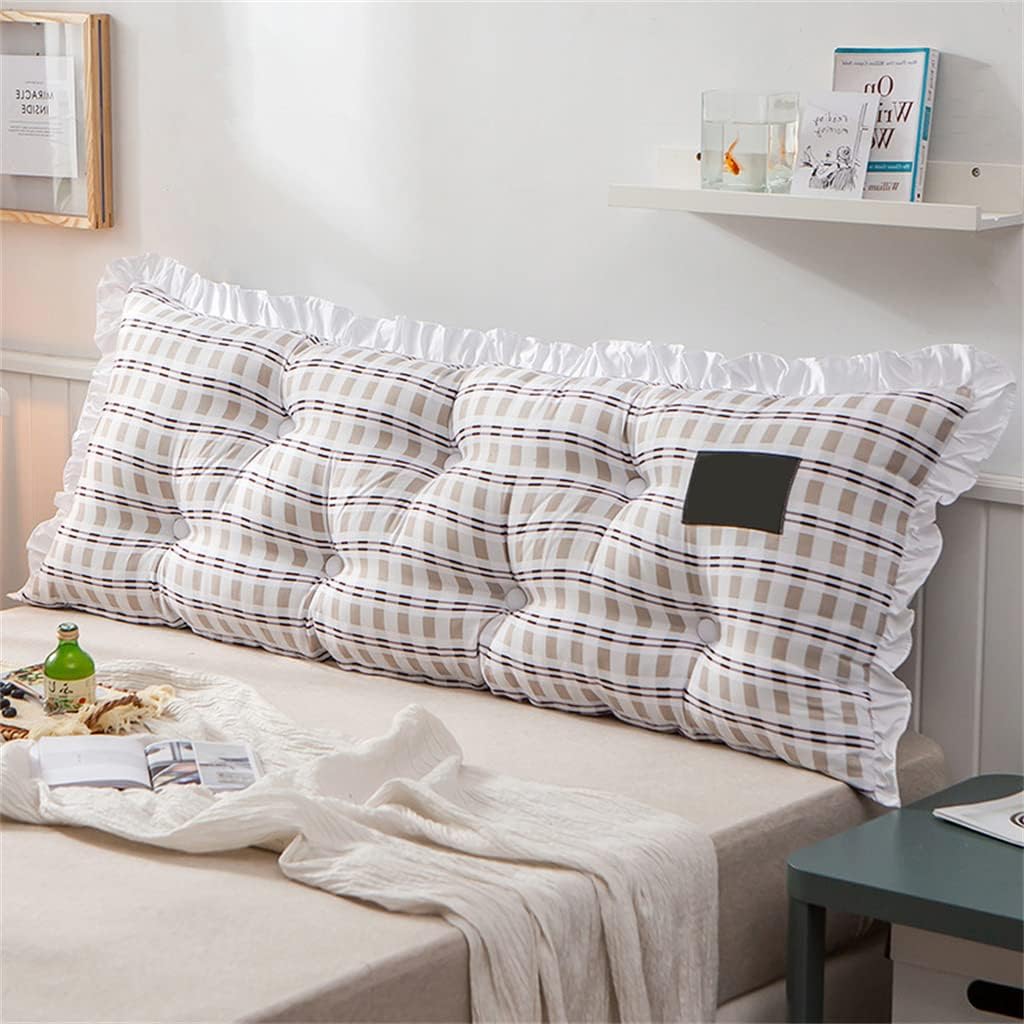 ZZYK Plaid Headboard Cushion Reading Body Pillow