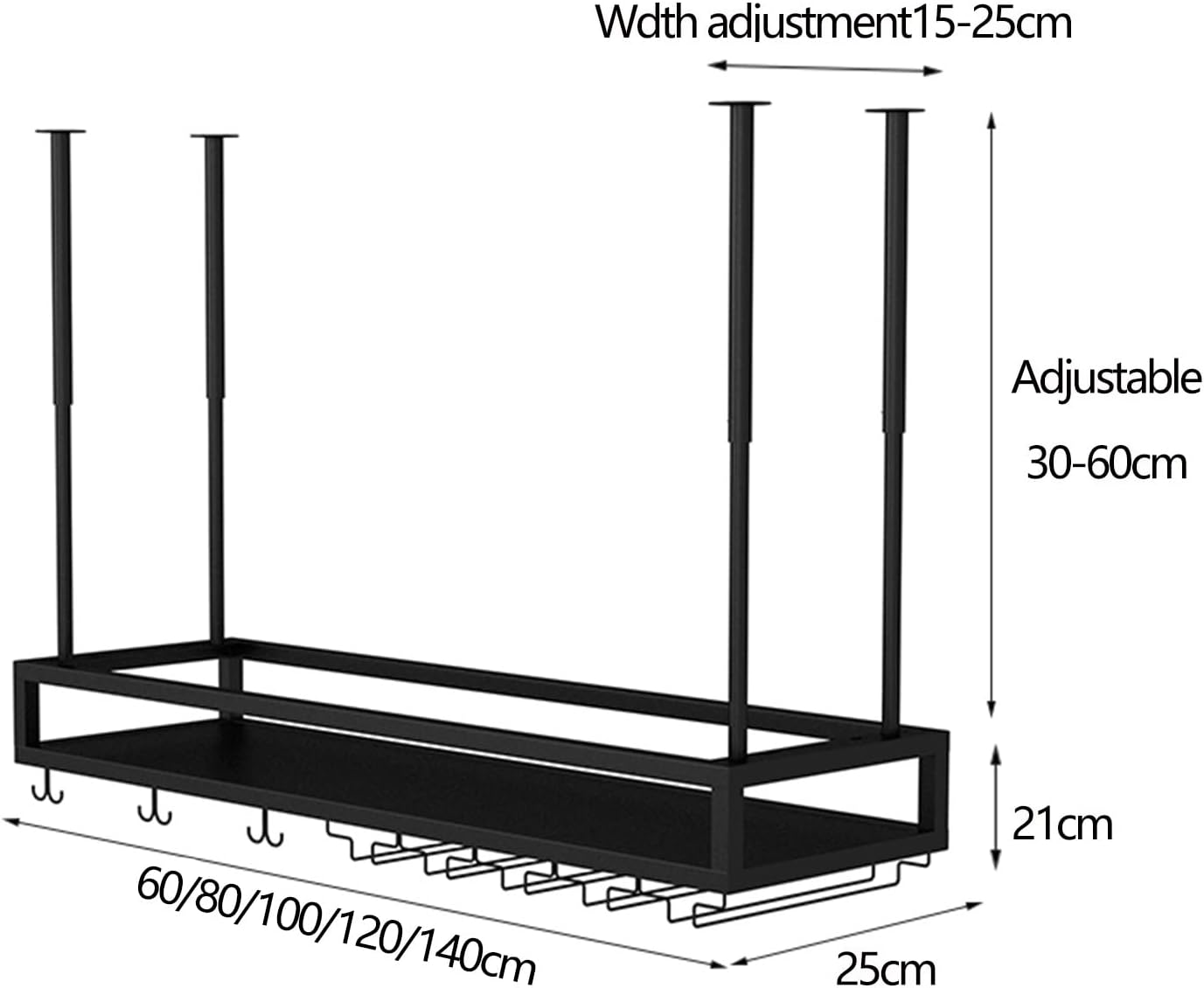 Suuim Metal Wine Glass Rack for Ceiling and Cabinet