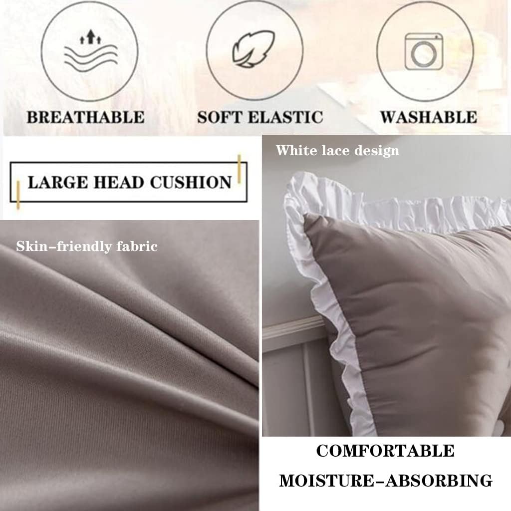 ZZYK Rectangular Headboard Reading Pillow with Removable Cover 47 inch Grey