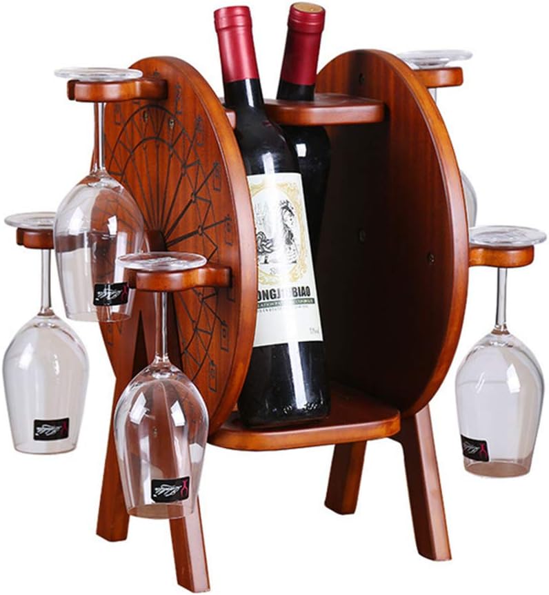 Ferris Wheel Wine Rack 6 Goblet Holder Home Decor