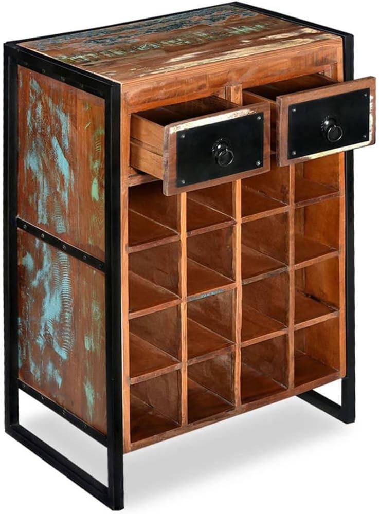 CHARMMA Wine Rack 16 Bottles Reclaimed Wood