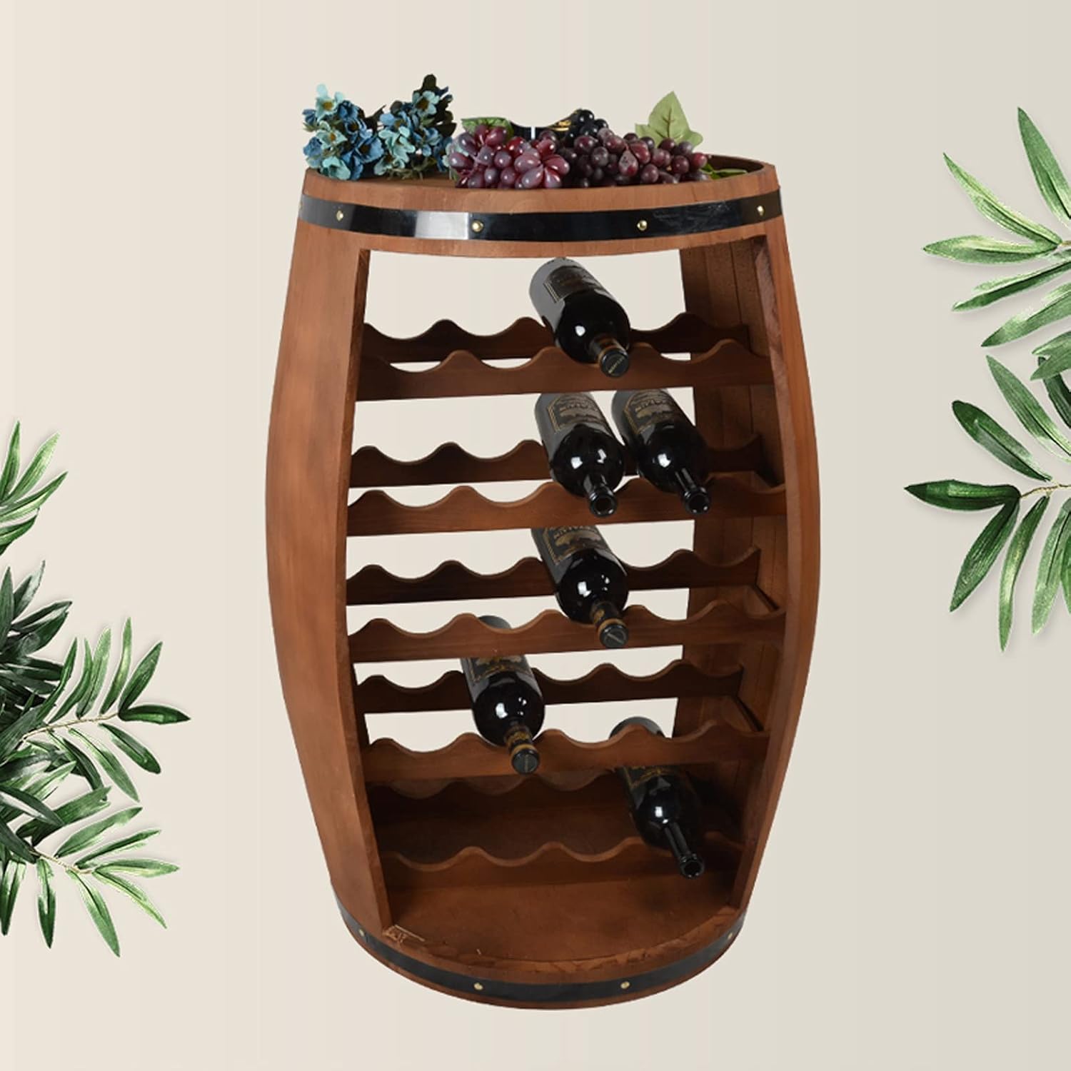 TOMYEUS Large Freestanding Wooden Wine Cabinet