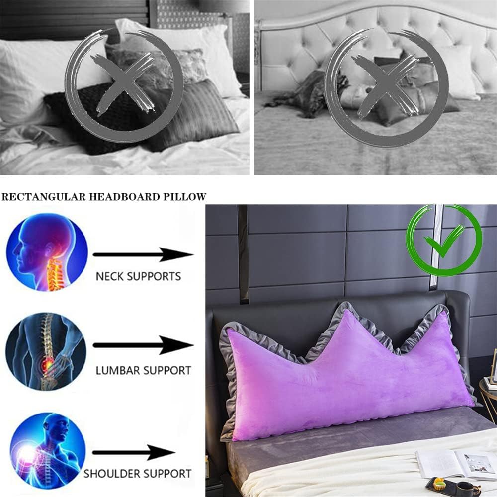 ZZYK Fleece Headboard Reading Pillow 47 Purple