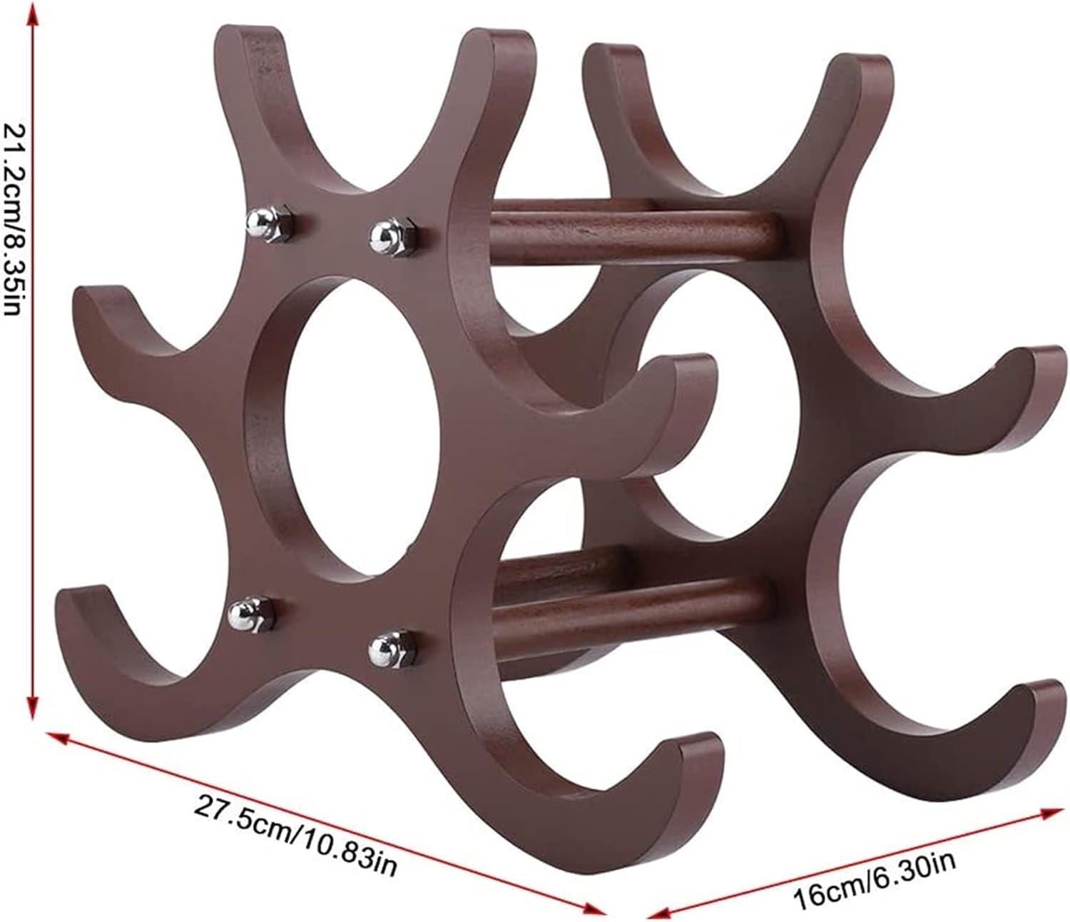 GAJUST Red Wine Rack 6 Bottle Wooden Holder
