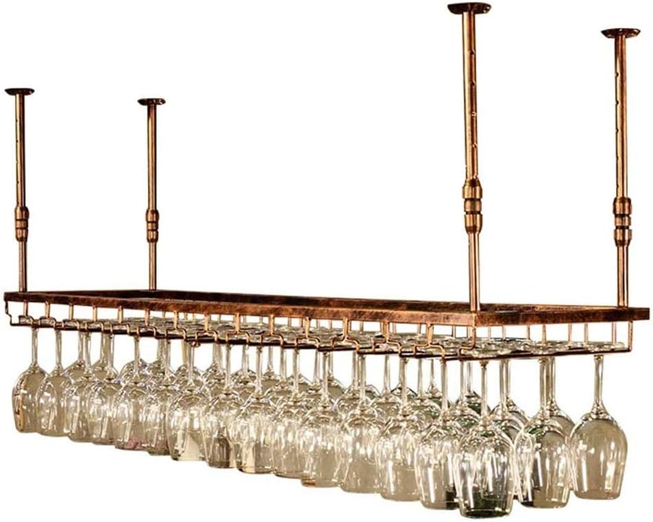 Vintage Rustic Wine Glass Holder Rack - 60x35cm