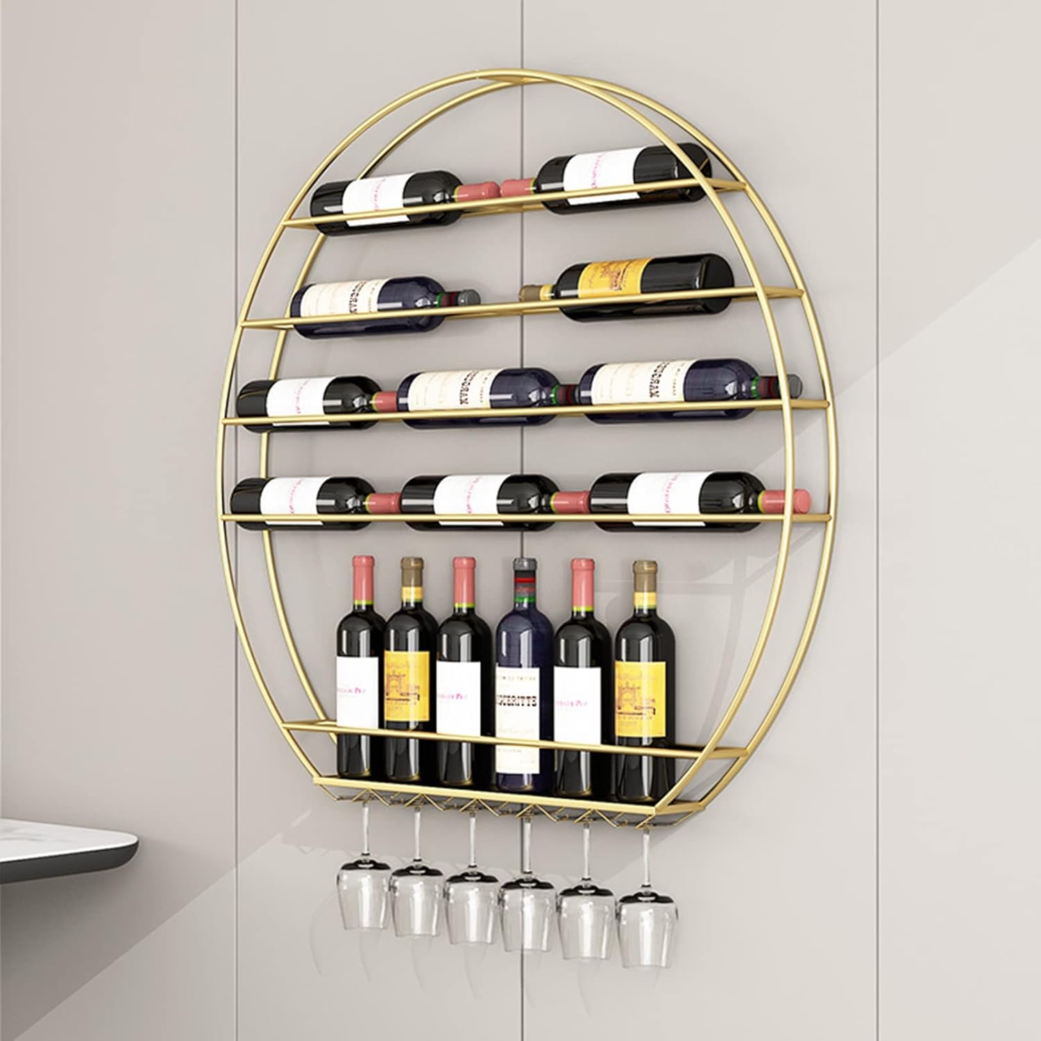 Suuim Wall Mounted Metal Wine Rack