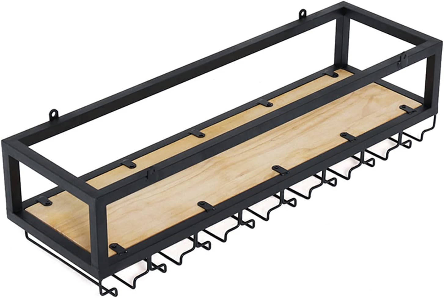 MaGiLL Wall-Mounted Wine Rack with Iron Chain and Glass Holder