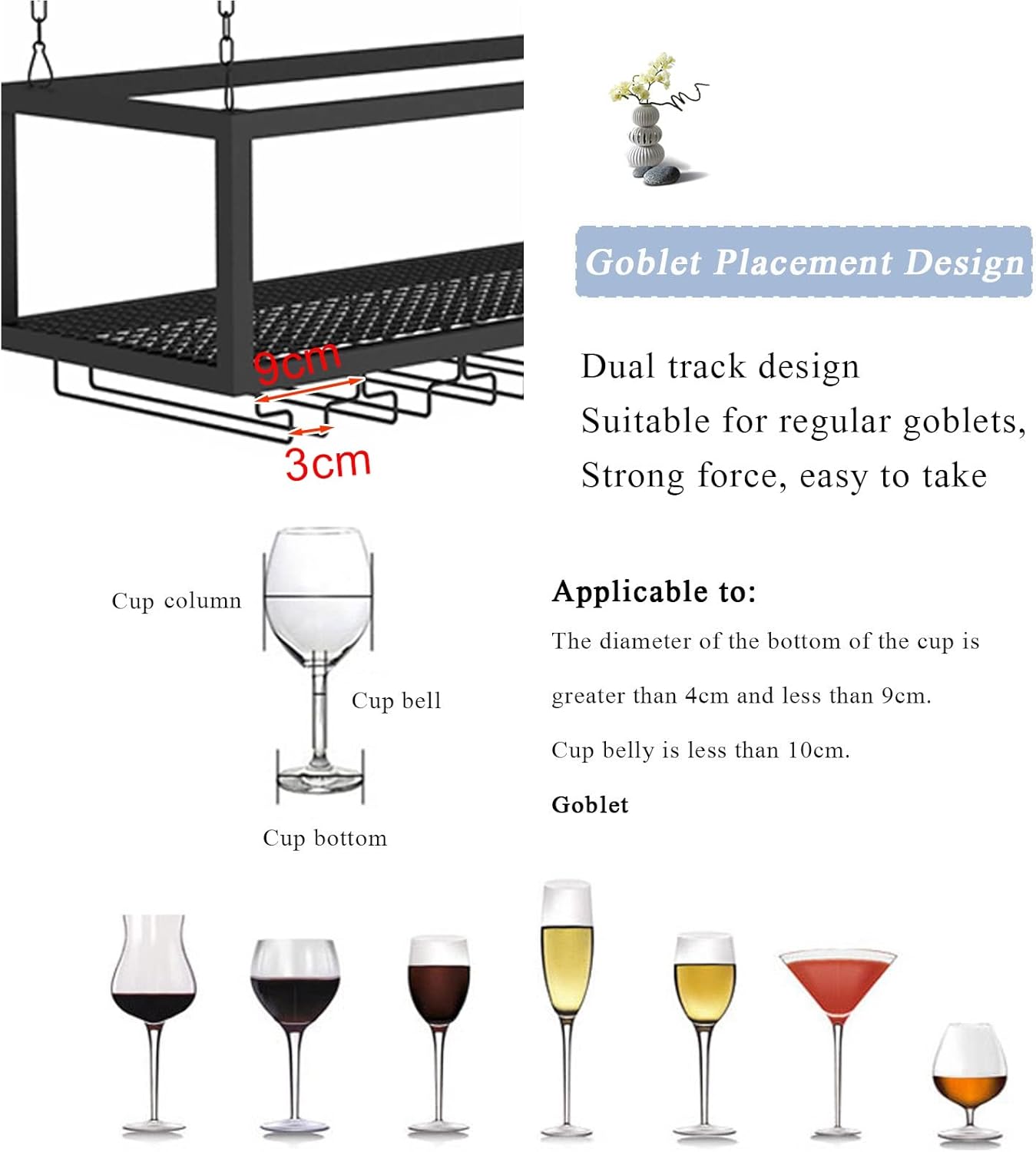 Ceiling Hanging Wine Rack with Adjustable Height