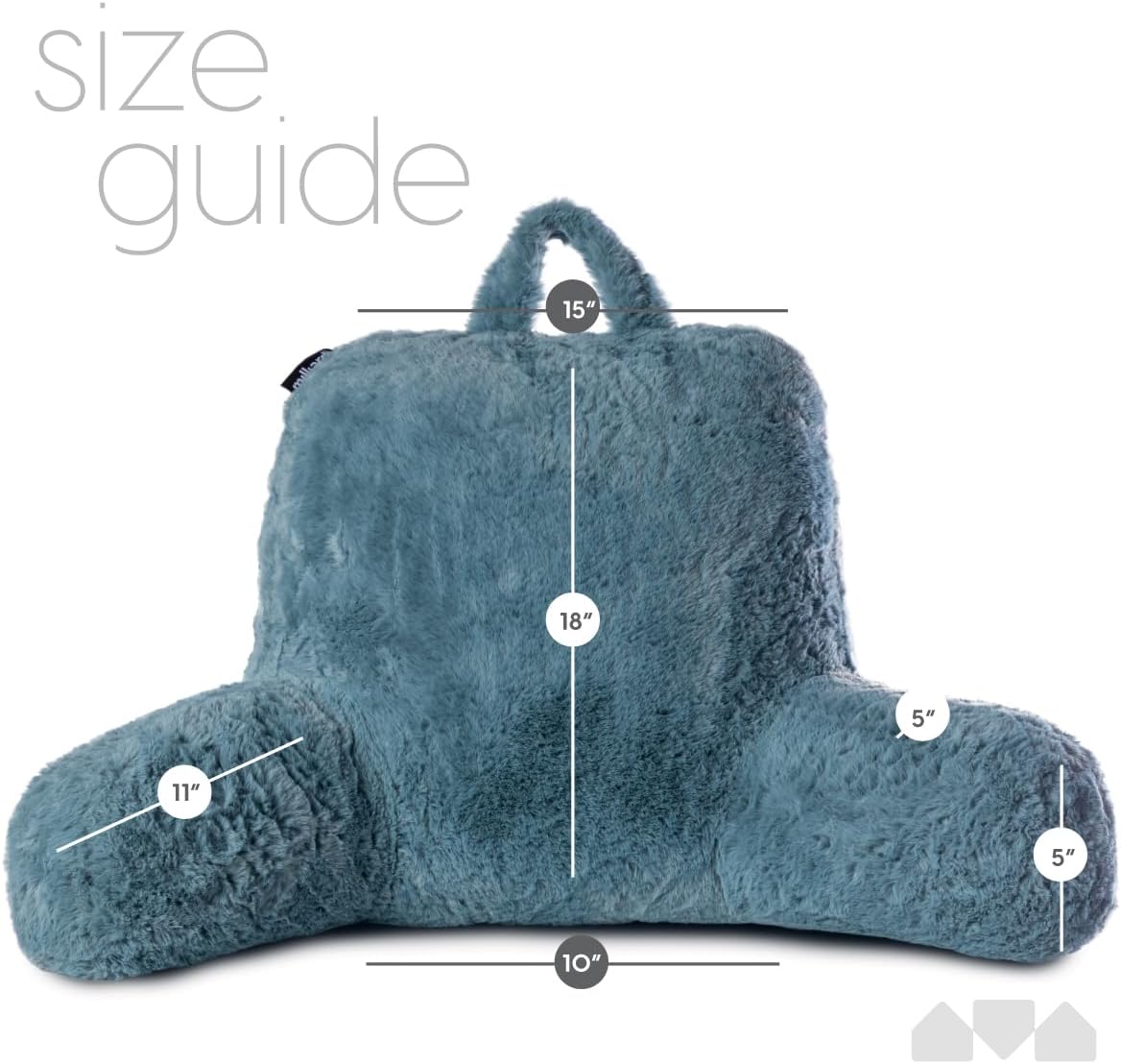 Milliard Reading Pillow with Faux Fur and Memory Foam