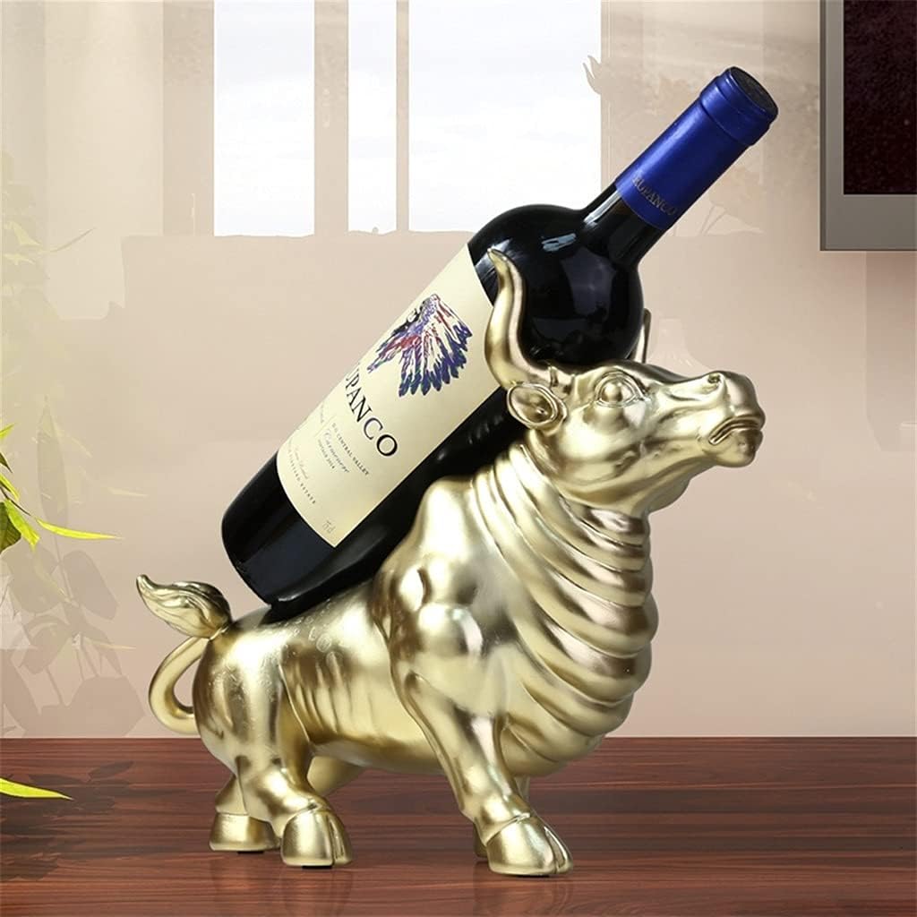 YYDS Gold Resin Cow Wine Rack Tabletop Decor