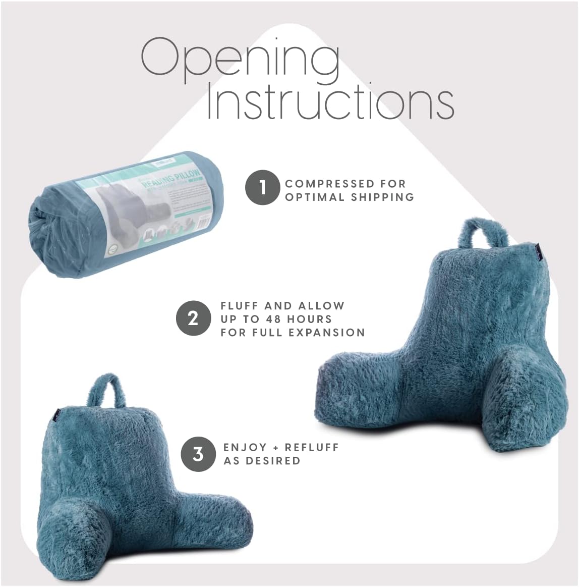 Milliard Reading Pillow with Faux Fur and Memory Foam