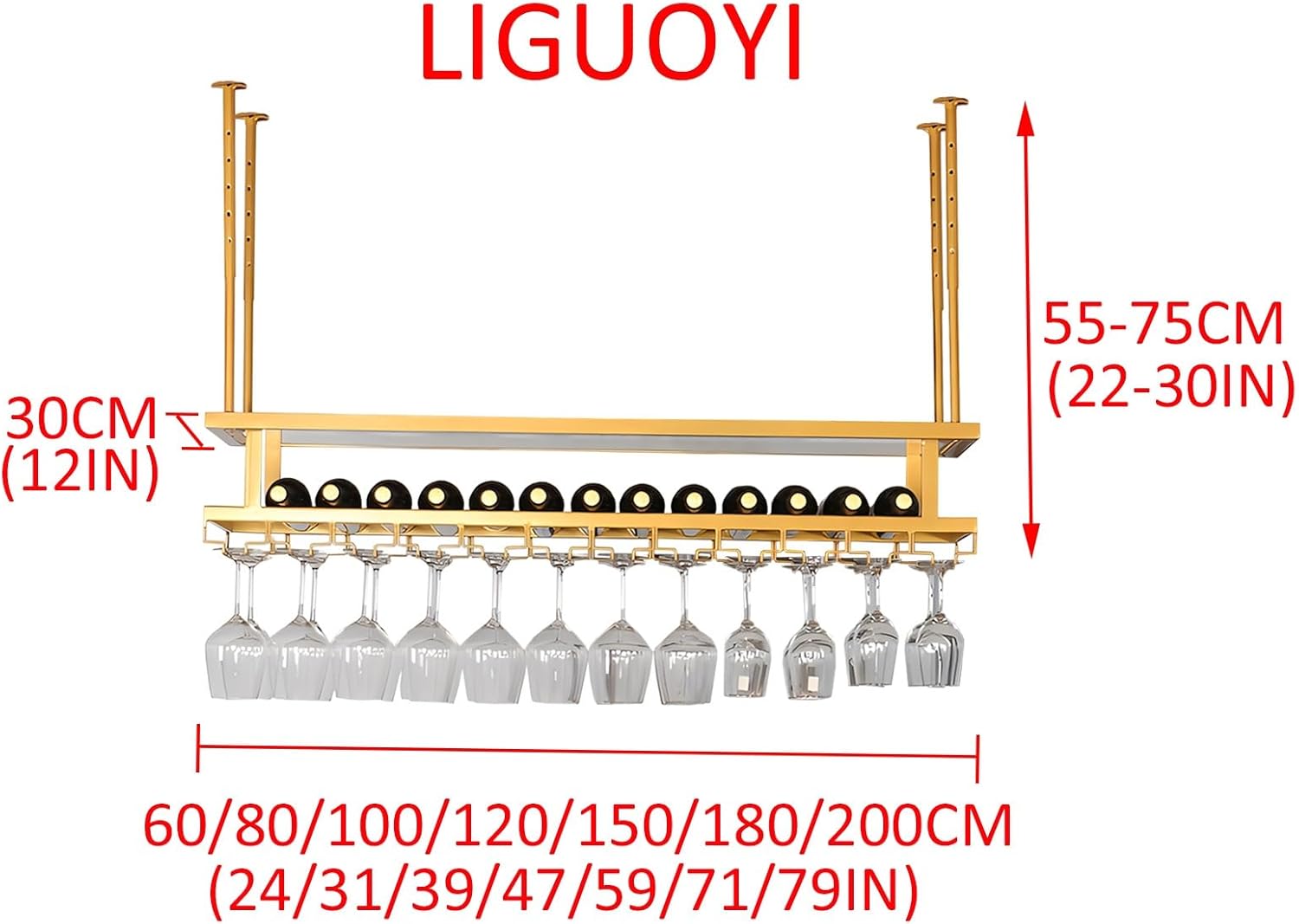 Adjustable Sturdy Wine Glass Holder for Kitchen and Bar
