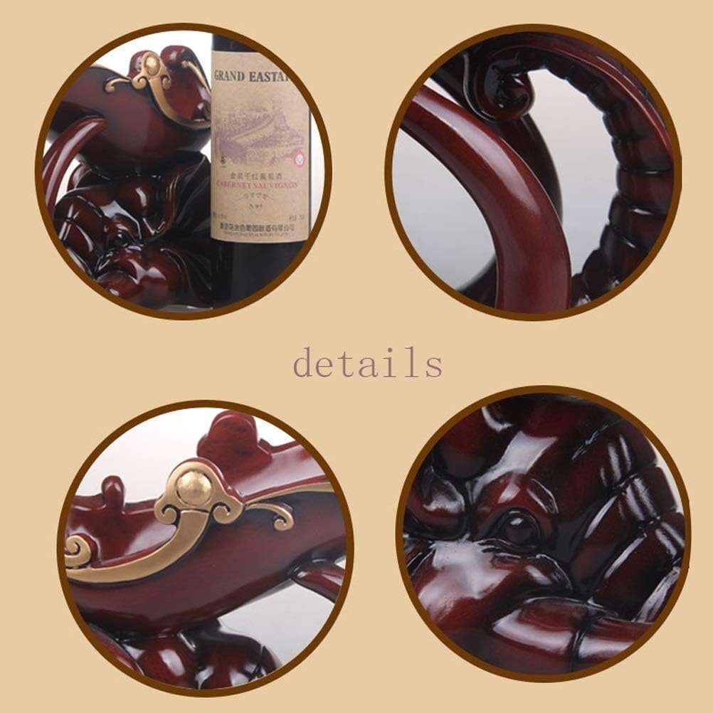 HASMI Red Elephant Resin Wine Rack for Home Kitchen Bar Cellar