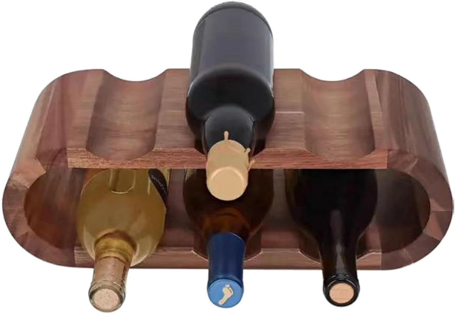 NIBHZ Double-Layer Bamboo Wine Rack for Home Kitchen