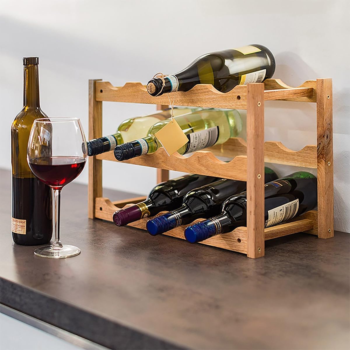 Bakufu 4-Layer Wine Rack for Kitchen and Living Room