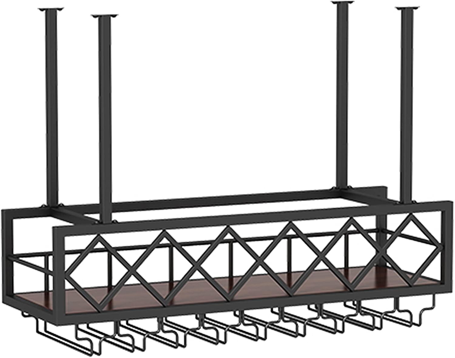 GOODBZ 2-in-1 Ceiling Wine Rack with Hooks