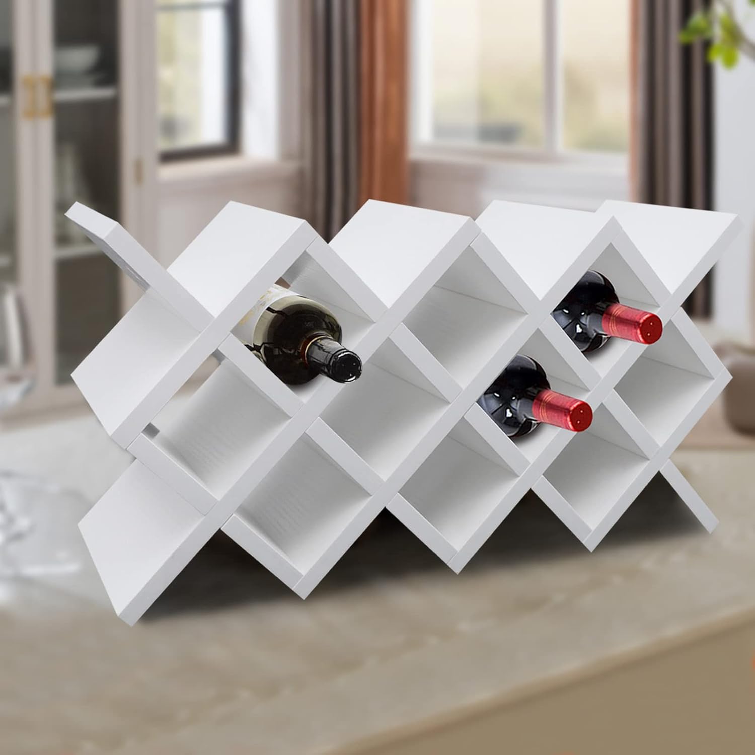LUOSHALIYA Wine Bottles Rack with Ten Compartments